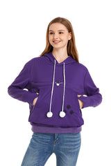 LINYUCHEN Cat Dog Pouch Hoodie Large Pet Pouch Sweatshirt Puppy Kitten Holder Carrier Pullover Shirt Unisex Hoodies Purple
