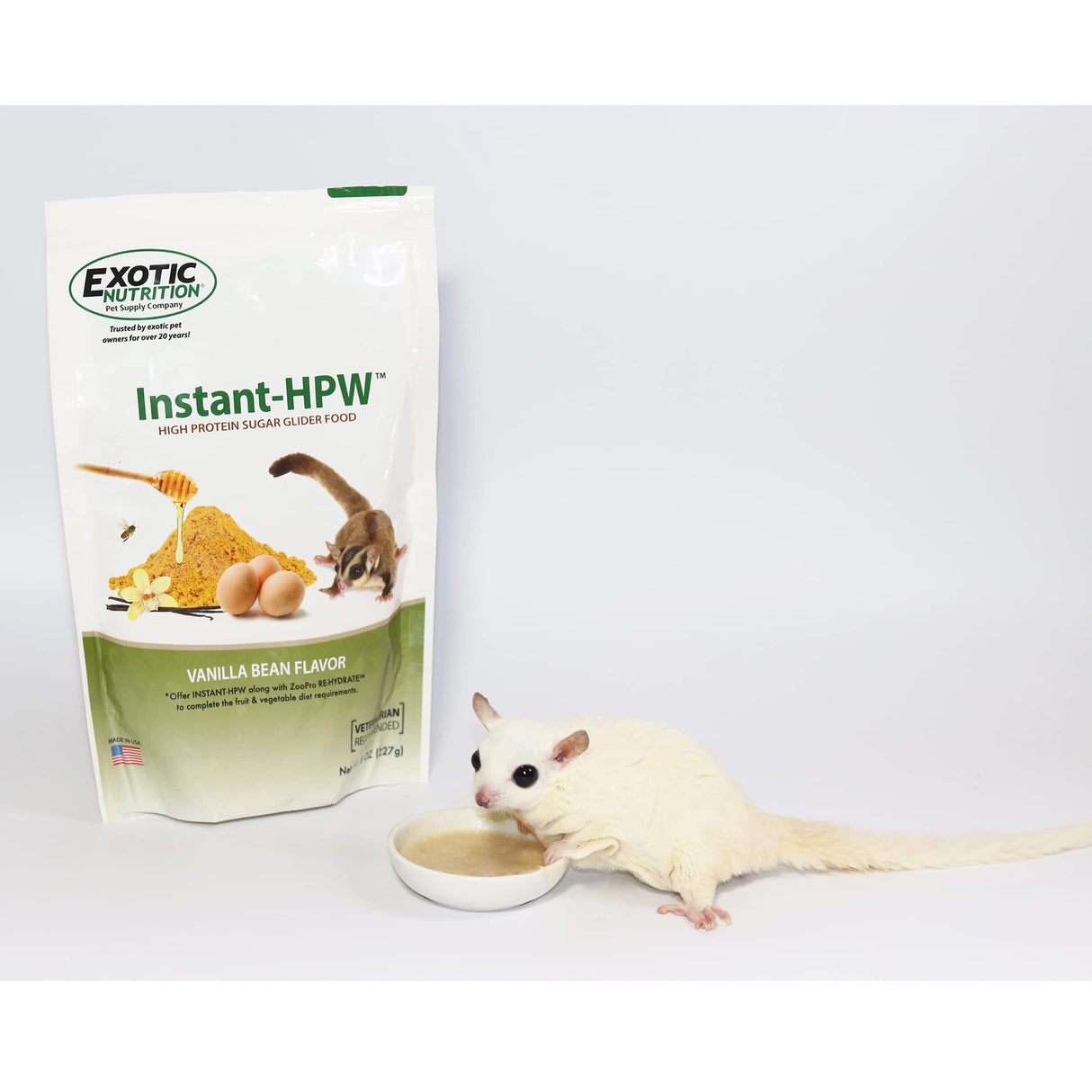 Instant-HPW - All Natural Vitamin Enriched Sugar Glider Food - Healthy & Nutritious - High Protein Wombaroo - Staple Diet (1 lb)