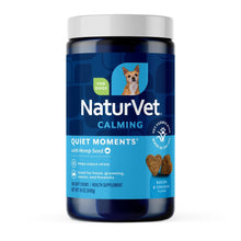 Load image into Gallery viewer, NaturVet Quiet Moments Calming Aid Dog Supplement, Helps Promote Relaxation, Reduce Stress, Storm Anxiety, Motion Sickness for Dogs (Quiet Moments Plus Hemp, 180 Soft Chews)
