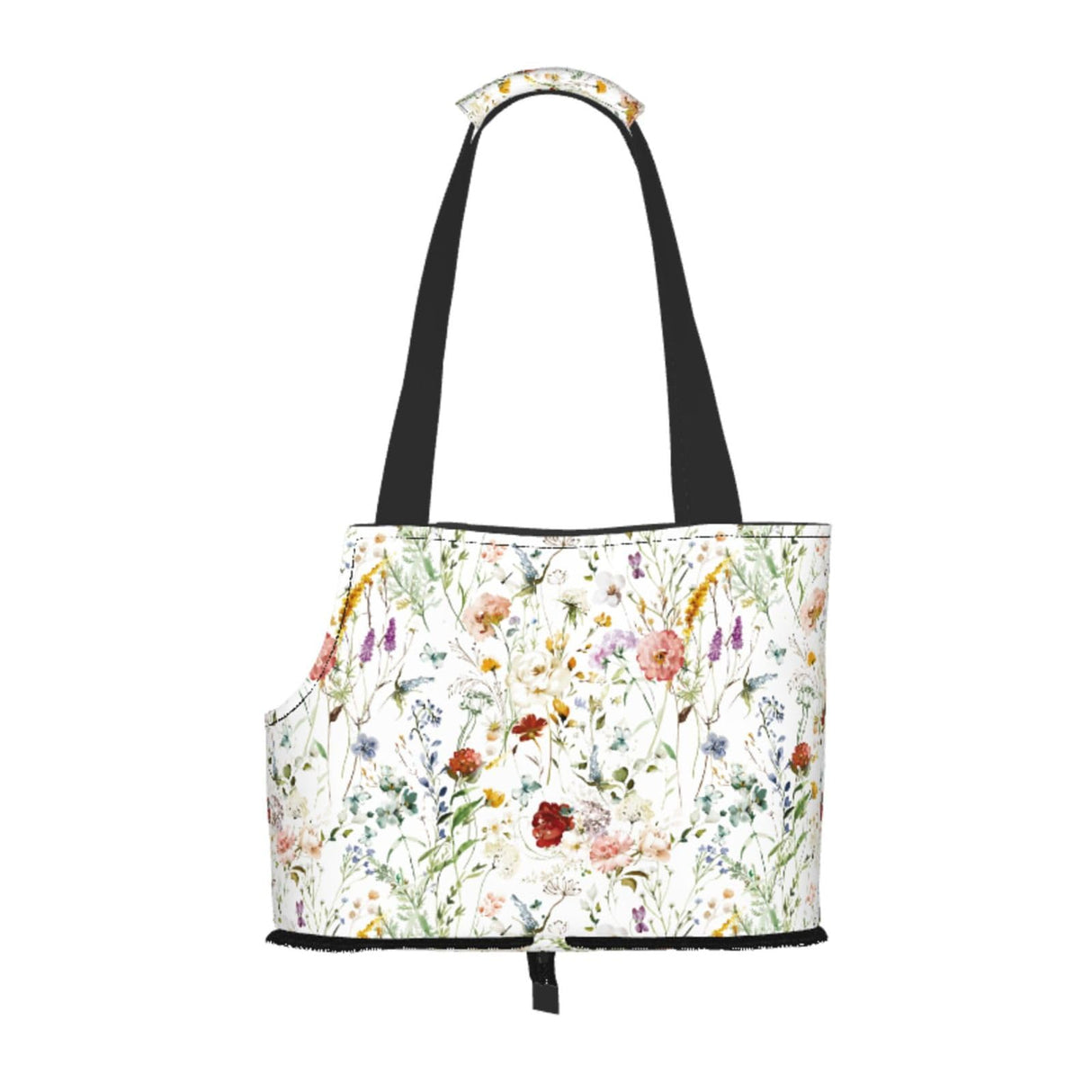 Dog Purse Carrier for Puppy and Cats with Safety Hook Cat Restraint Bag for Outdoor Traveling Subway,Watercolor Flowers Pattern