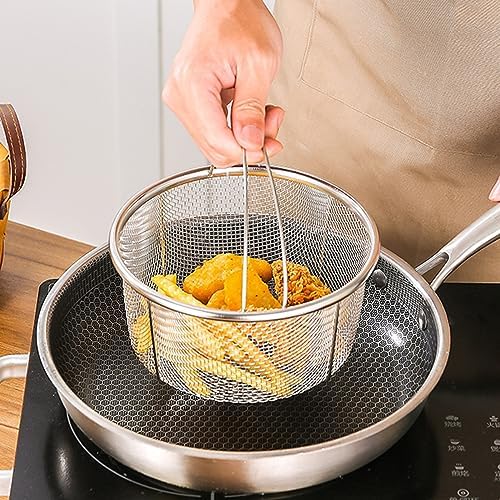 Mesh Steaming Basket, Steamer Basket for Instant Pot Accessories Stainless Steel with Comfortable Folding Handles Heat Resistant Steaming Basket for Cooking Kitchen 11cm*3.9in (20CM/7.9in)