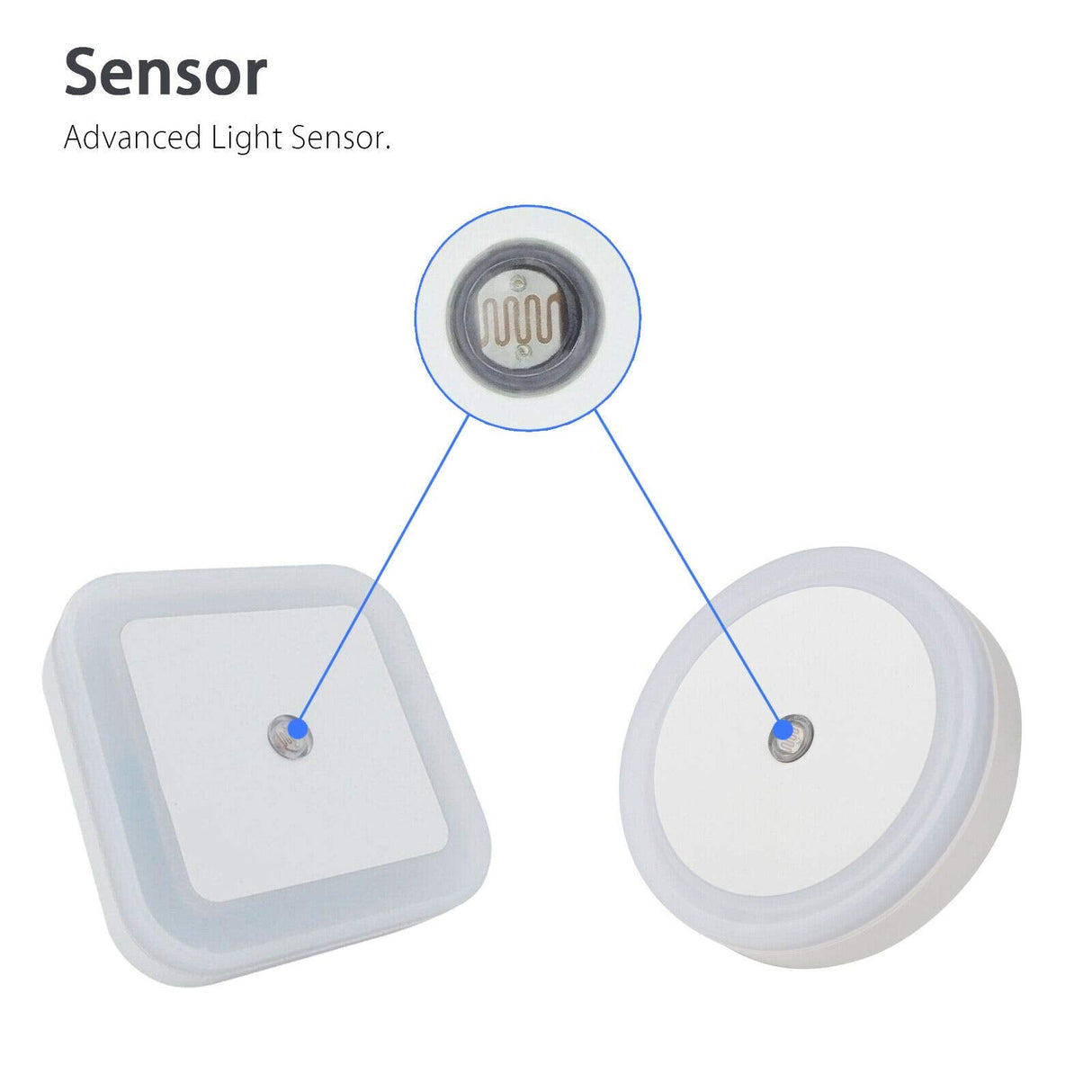 JNSupplier 2 Pack 0.5W Plug-in Auto Sensor Control LED Night Light Lamp for Bedroom Hallway Bath (Square)