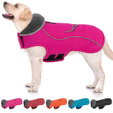SUNFURA Dog Winter Coat, Medium Dog Coat Jacket with Fleece Lining for Cold Weather, Warm Puffer Jacket Turtleneck Snowsuit with Leash Hole for Jack Russel, Boston Terrier, Hot Pink M