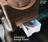 Snoozer Dog Car Seat with Storage Tray: Lookout II Dog Booster Car Seat for Pets up to 18lbs, Helps Alleviate Travel Sickness & Fear for Dogs, Removable Washable Cover – Palmer Indigo, Size Small