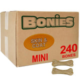 Bonies Natural Skin & Coat Formula Minis-Sized Bone, Promote Silky Coat & Healthy Skin, Healthy Teeth & Fresh Breath, Low Calories - Chicken Flavor, MINI Dogs, 240 Bones