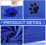 Chumia 8 Pcs Bulk Towels for Drying Dogs Cats Pet Towels Puppy Microfiber Quick Drying Dog Paw Bath Bathing Supplies Absorbent for Medium Pets(Dark Blue,40 x 24 Inch)