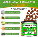 Dog Allergy Relief Chews - Dog Itch Relief - Omega 3 Fish Oil + Probiotics - Itchy Skin - Seasonal Allergies - Anti Itch Support & Hot Spots - Immune Supplement for Dogs