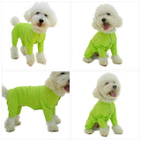 Lovelonglong Four Feet Dog Lightweight Pajamas, Pure Cotton Dog Jumpsuits 4 Legs Dog Onesies T-Shirt Stylish PJS Puppy Costume for Large Medium Small Dogs Green XXL