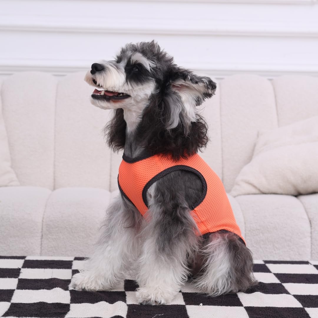 UNIPUP 2 Pack Cooling Shirts for Dogs, Lightweight Mesh Breathable Dog Clothes for Medium Dogs Boy Girl,Sun-Protection Sleeveless Shirts for Dog&Cat Puppy Vest Pet Apparel - L