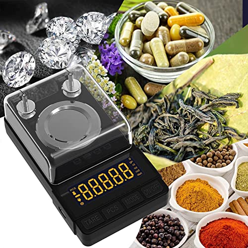 MAXUS Digital Milligram Scale 50g/0.001g, Compact Mg Scale with 20g Calibration Weight and Accessories, Black Powder Scale for Reloading