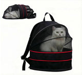 Cat Backpack Carrier for Cats and Small Dogs-Expandable Cat Carrier Breathable Visible Pet Tent for Kitty and Puppy Foldable Pet Nest Bed Perfect for Travel Walks Shopping Vet Visits Home Use-Black