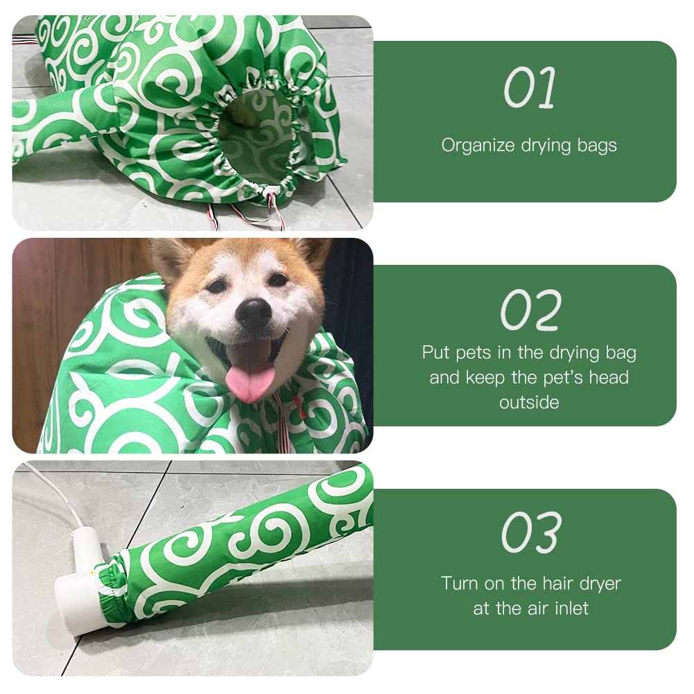 WAYUTO Flexible Pet Drying Bag with Drawstring Dog Hair Drying Bag Puppy Hair Dryer Box Dog Dryer Bag for Home, Bathroom and Pet Shop Use XL