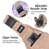 NATUYA Pet Dog Sling Carrier - Dog Sling with Net Bag for Carrier Dogs Cats-Hands Free Pet Bag-Buckle net Pocket pet Bag (Khaki)