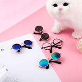 Weewooday 8 Pcs Pet Dog Cat Costume Cat Tie Collar Glasses for Small Dogs Round Metal Classic Retro Sunglasses Tie Pet Costume Tuxedo Necktie Collar Puppy Accessories Halloween Cosplay Party