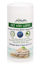 Arava Ear Cleaner Wipes for Dogs Cats Puppies Kittens - 100 Count - Natural Medicated Cleansing Deodorizer - Removes Dirt Wax - Pet Wipes for Cat Ear Cleaning, Dog Ear Cleaner