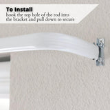 Blu-Pier Tech Heavy Duty Single Rod,Lock Seam Curtain Rod 28 to 48-Inch Adjustable Width, 2 1/2-Inch Projection，Hardware Included,White(Pack of 2)