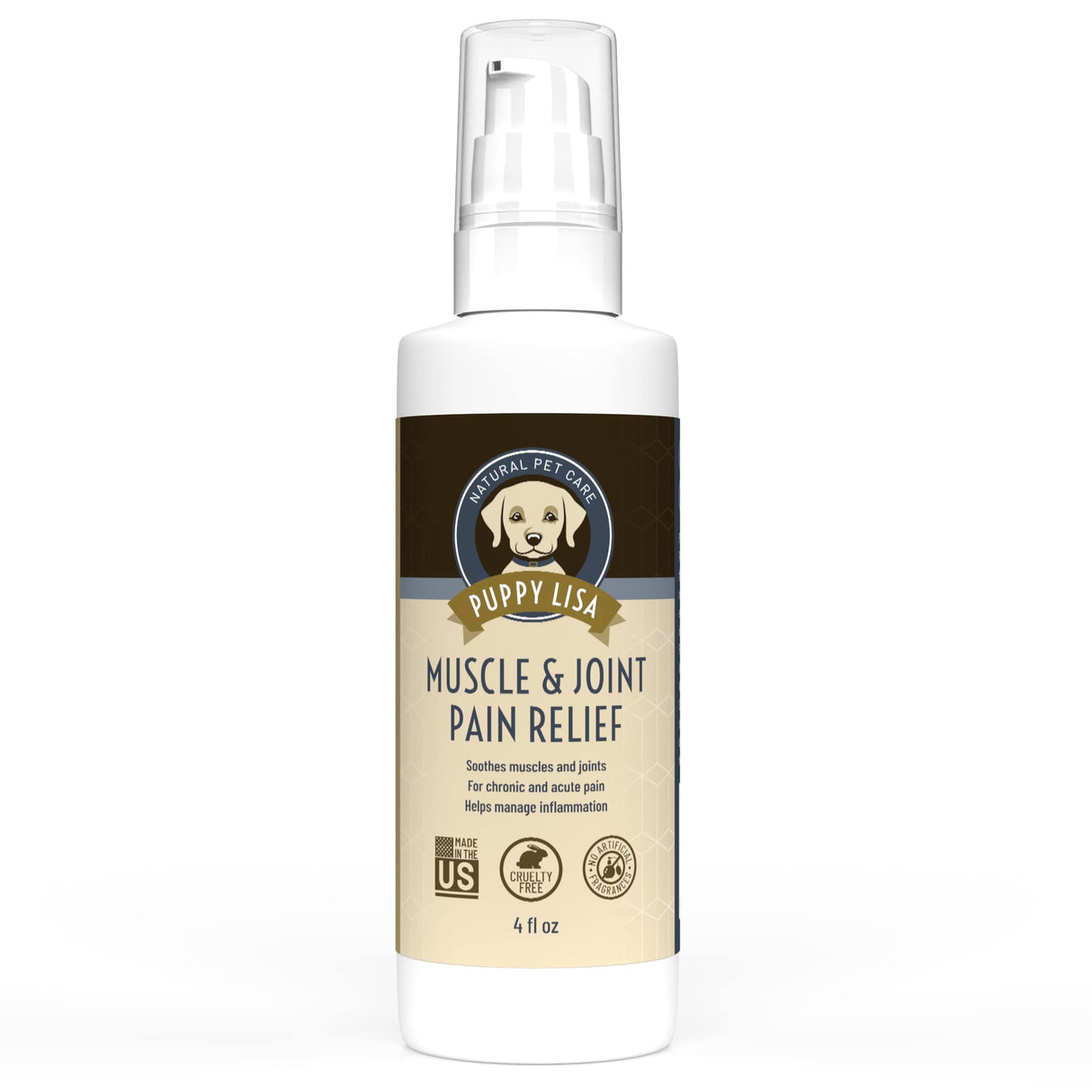 Muscle and Joint Pain Relief Cream for Dogs - Quick Absorption Liniment for pain relief for dogs - Made in USA with Natural Ingredients - For Acute and Chronic Arthritis Pain - Dog Joints Pain Relief