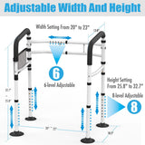 Toilet Safety Rails Frame Support Rail Frames Handles Assist Grab Bars Seat Riser Assistance Lifts Stand Alone Foldable Handrails Aids with Arms for Elderly Disabled Seniors Fit Any Toilet