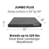 Furhaven Water-Resistant Orthopedic Dog Bed for Large Dogs w/ Removable Washable Cover, For Dogs Up to 125 lbs - Indoor/Outdoor Logo Print Oxford Polycanvas Mattress - Stone Gray, Jumbo Plus/XXL
