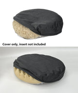Grey Velvet Waterproof Round Dog Bed Cover Washable Cover Only 20 Inch
