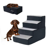 VERASCOT Dog Stairs for Small Dogs and Cats 18.5" H 4-Step Dog Steps for High Bed Couch and Sofa High-Density Foam Pet Stairs with Supporting Board Pet Steps with Non-Slip Bottom Washable Cover