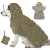 Lukovee Dog Raincoat - Lightweight Hooded Dog Rain Coat for Large Medium Small Dogs, Adjustable Poncho Jacket with Reflective Stripes & Built-in Storage Pocket (Green, Medium)