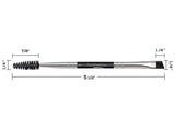Pro Series Double Ended Eyebrow Brush & Spoolie - Angled Brow Brush for Precision Application & Blending of Eye Brow Powders, Waxes & Gels - Vegan & Cruelty Free