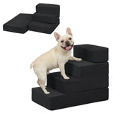 PRIMEPATIO Dog Stairs for Small Dogs, 4 Step Pet Stairs for High Beds and Couch, Dog Steps for Bed Balanced 18" H, Foldable Pet Ramp for Large Cats Climb, Non-Slip Bottom Doggy Step, Black