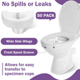 TrelaCo 50 Pcs Urine Hats for Toilets Stool Sample Collection Kit Urine Collection Hat Urine Collector Specimen Cups Pee Urine Sample Cup Containers for Women and The Elderly, 27oz/ 800cc