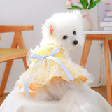 Clopon Small Dog Dress Medium Dog Clothes for Girls Bulldog Party Puppies Tutu Dresses for Doggie Winter Apparels M