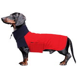 Dachshund Dog Coats Jacket fit for Dachshunds Corgi Weiner Reversible Winter Coat Padded Cotton Lining high Collar Dog Suit in Autumn Winter - Red - L