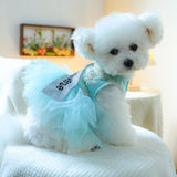 Furbabycare® Fashion Sweet Puppy Dog Autumn and Winter Princess Skirt Pet Dog Lace Cake Camisole Tutu Dress J-Blue X-Small