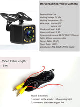 Vehicle Backup Camera Waterproof Car Rear View Camera 170° Wide Angle 12 LED Night Visions Backup Reversing Parking Cameras