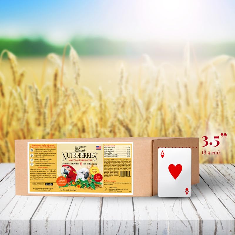 LAFEBER'S Classic Nutri-Berries Pet Bird Food, Made with Non-GMO and Human-Grade Ingredients, for Macaws and Cockatoos (14 lb)