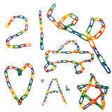 RONYOUNG 620PCS Rainbow C-Clips Plastic Chain Links, Bird Swing & Climbing Chain Cage Toy Clips & Hooks, DIY Kids Learning Toys for Classroom, Suitable for Sugar Glider, Rat, Parrot, Bird