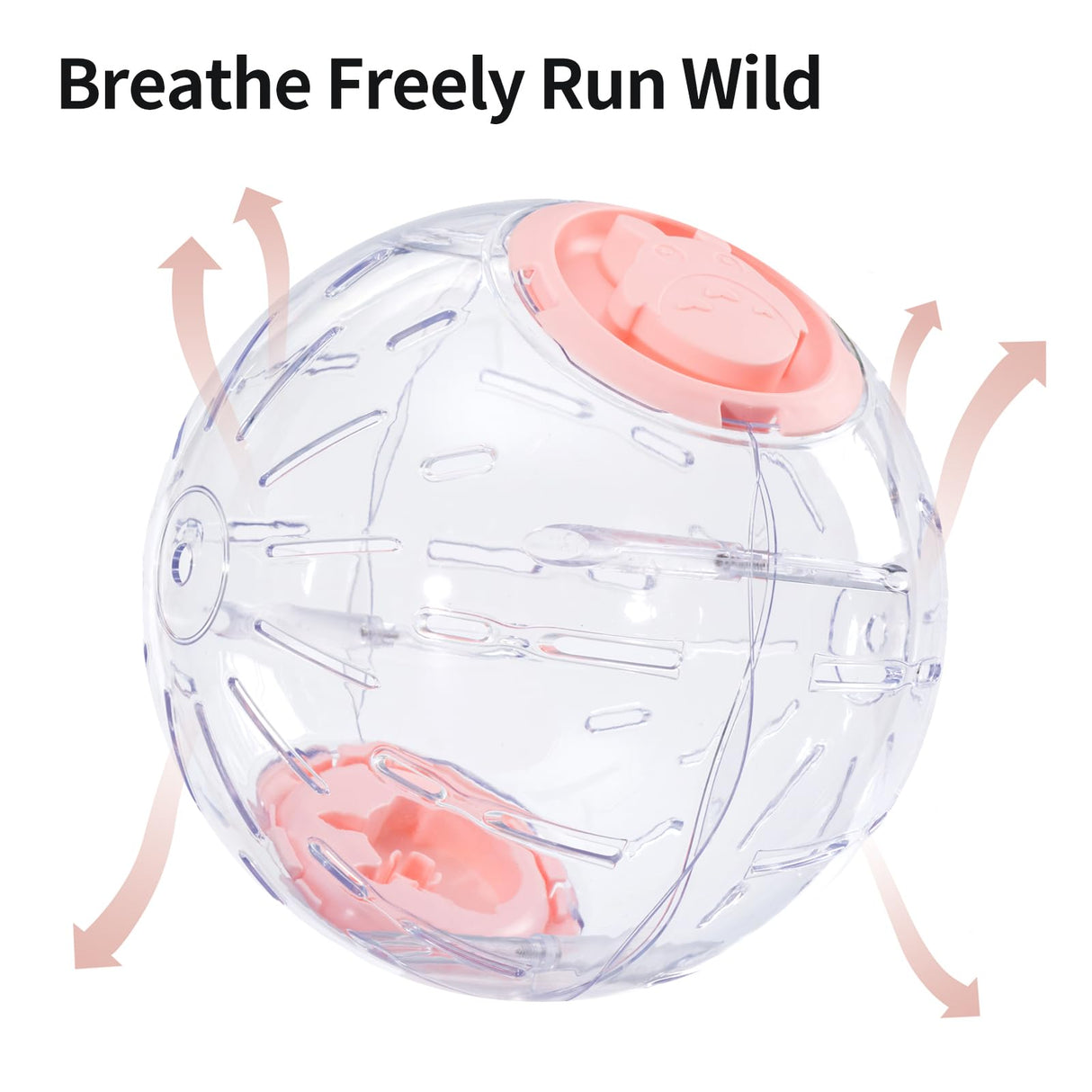 7.9 Inch Hamster Ball, Running Ball Toy, Transparent, Breathable, Promote Exercise Health, Reduce Stress, Easy to Clean, Hamster Accessory, for Syrian Dwarf Hamster, Gerbils, Mice, Small Pets, Pink