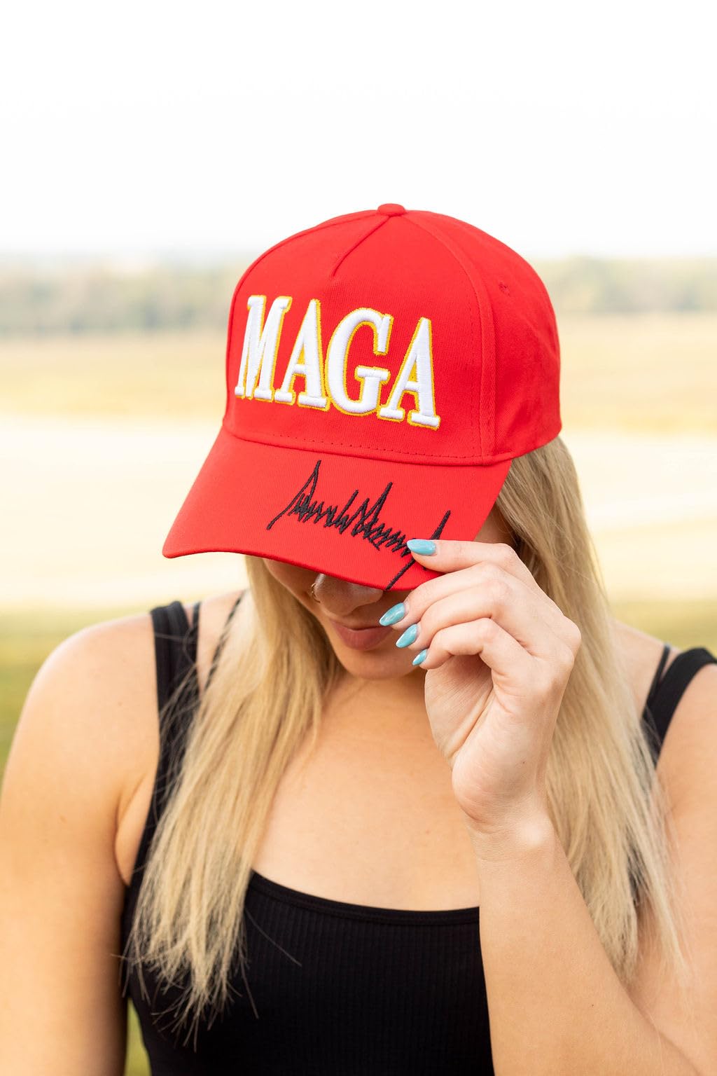 Made in USA Trump 2024 Hat MAGA Baseball Cap - Embroidered Hat Make America Great Again Adjustable Trucker Cap for Men Women (Red)