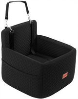 Petcozife Dog Car Seat for Small & Medium Dogs Under 35lbs, Detachable & Washable Pet Car Seat, Interior Height 6 Inches Pet Travel Bed with Storage Pockets and 2 Dog Safety Belts (Black)