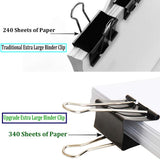Ufmarine Extra Large Binder Clips 2.4 Inch Length, Jumbo Binder Clips for Office (8 Pcs)