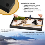 Island Falls Home Zen Garden Kit 11x8in. Beautiful Japanese Decor Mini Rock Feature Gift Set for Home, Office Desk. Zen Sand Garden, 6 Tools, 15 Accessories. Sand Tray Therapy Desktop Meditation Room