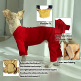 Lucky Petter Small Dog Pajamas - Basic Onesie Doggie Jammies Stretchable Dog Jumpsuit Bodysuit pjs (2X-Large, Basic Mustard)