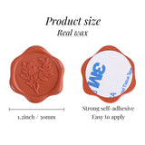 UNIQOOO Wax Seal Stickers - Eucalyptus Wedding Invitation Envelope Seal Stickers, 50 Pcs Self- Adhesive Terracotta Orange Stickers, Perfect for Invitation, Christmas, Gift Wrapping