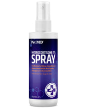 Load image into Gallery viewer, Pet MD Hydrocortisone Spray for Dogs, Cats, Horses - Itch Relief Spray &amp; Hot Spot Treatment for Dogs, Irritated Dry Itchy Skin, Allergies, and Dermatitis - Reduces Topical Inflammation - 4 oz
