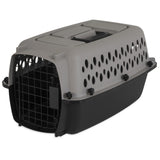Pet Portable Kennel for Dogs, Hard-Sided Travel Carrier, Durable, Metal Door, Black & Grey, for Pets up to 10 lbs, 19" L x 12.3" W x 10.8" H