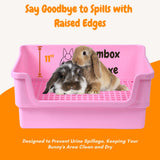 HoppScotch.bun Bumbox Deluxe Rabbit Litter Box, Extra Large 21.45" Training Cage with Toilet Tray for Small Animals, Pink