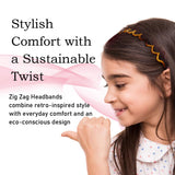 KALIYOTO Zig Zag Headbands, Recycled Plastic Wavy Hair Band with Teeth, Headbands for Women and Men, Classic 90s Hair Accessories, (1 Black Color+1 Brown)