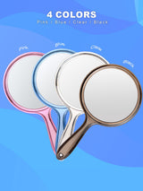 Handheld Mirror with Handle, 10.5 x 5.7 inches, Double-Sided 1X/5X Magnification Travel Makeup Mirror for Women, Pink