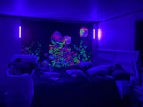 Black Light Bar 10W 1ft LED Blacklight for Fluorescent Tapestry Poster Body Paint Glow Party UV Strip Lights for Cabinet and Display Magnetic THLITURE 2 Pack
