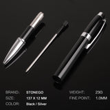 Metal Ballpoint Pen, Twist Open Retractable Rollerball Pen Medium Point (1.0mm) Black Ink Smooth Writing Business Gift Pens for Men, Women, Office, Channewer Executive Premium Signature Pens （Black）