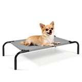 Elevated Dog Bed with Breathable Mesh Fabric, Raised Pet Cot with Airflow and Support, Durable and Easy to Clean (Grey, Small)